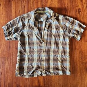 Tommy Bahama Casual Plaid Shirt in Blue and Brown